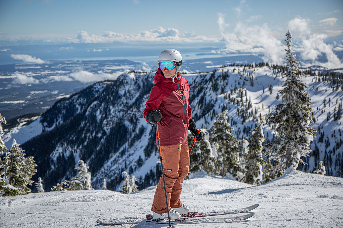 ​​Patagonia Insulated Powder Town Jacket (overlooking mountains)